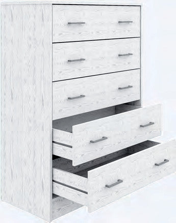 Cassettiera Wide8821 5 cassetti bianco Alpes, 79 × 40 × 114 cm, immagine catalogo Eurogross