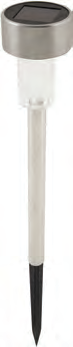 Lampada LED solare da giardino con paletto effetto alluminio 26 cm